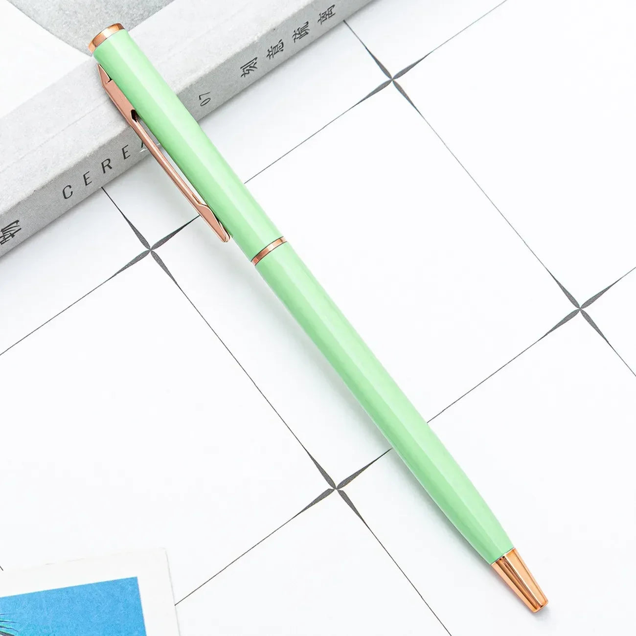 20-200 Pens New Slim Metal Ballpoint Pens Rose Gold Custom Logo Advertising Lettering Engraved Name School Office Supplies Gifts