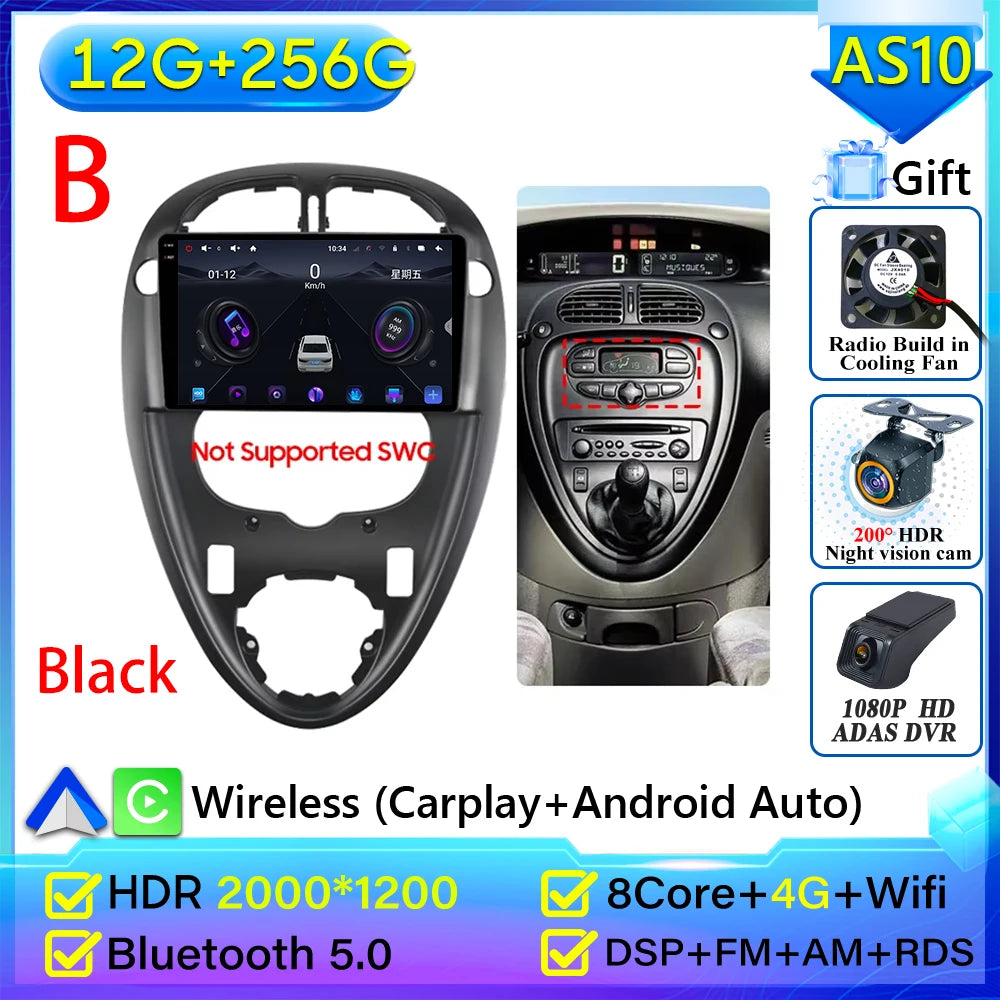 For Citroen Xsara Picasso 1999-2010 Car Radio Carplay Multimedia Player Screen GPS Navigation Android Auto Video Wifi No 2din 2K