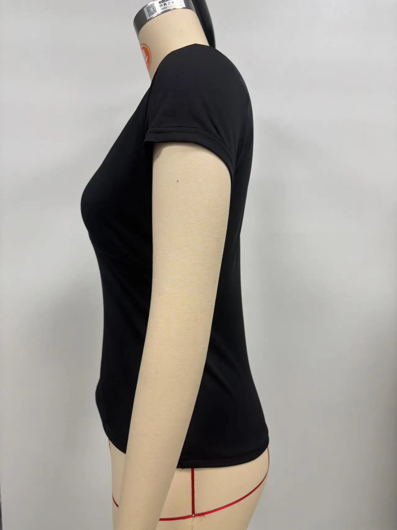 2026 Summer New Fashion Women's T-Shirt Solid-Color Slim-Fit V-Neck Short-Sleeve Top Y2k Clothing
