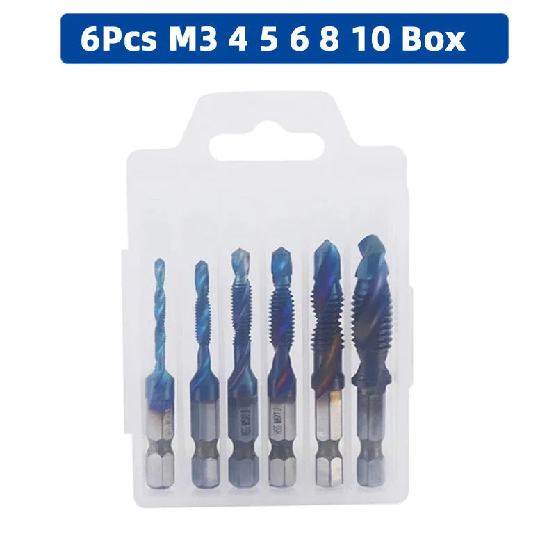 MMAlto HSS Titanium-Coated Metric Tap Set – M3 M4 M5 M6 M8 M10 | Screw Thread Machine Compound Tap | Individual & 6-Piece Sets