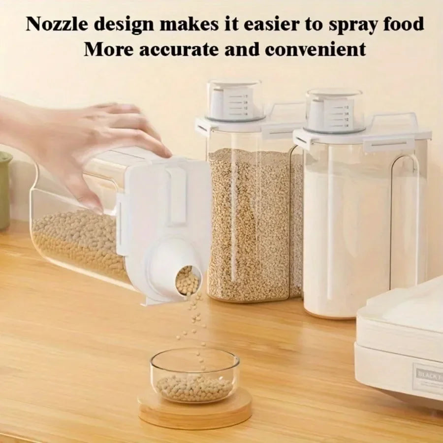 2.5L Covered Rice & Nut Keeper - White Pantry Storage Box - photo 4