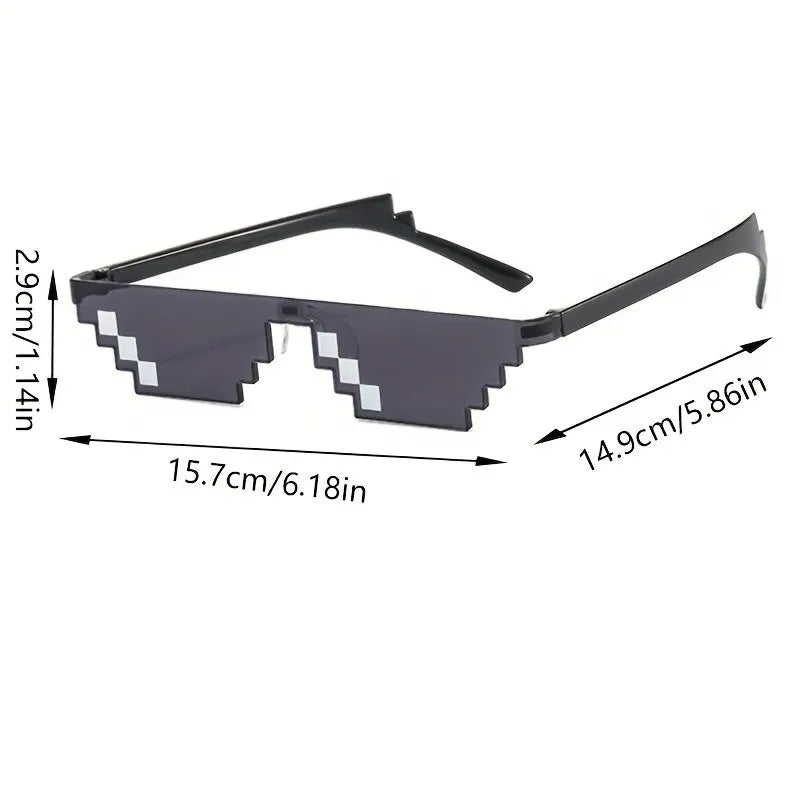 Pixelated Mosaic Sunglasses — 2-Pack Novelty Party Shades