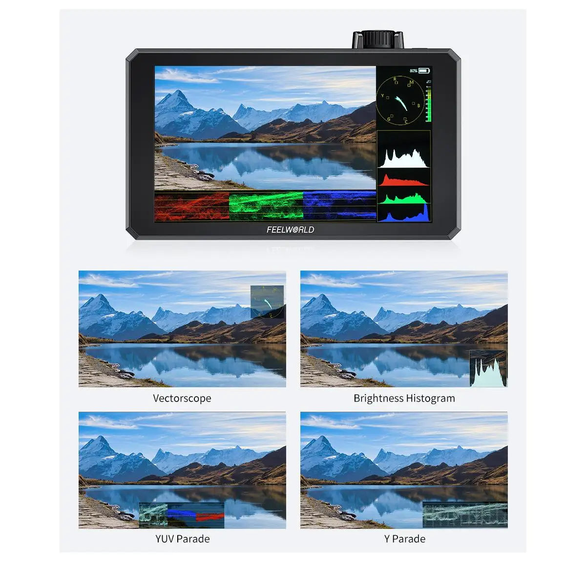 FEELWORLD SC6 6-inch Photography Video Monitor 1500NIT High Brightness 3G SDI HDMI 4K60Hz 1920X1080 IPS Screen Aluminum Shell