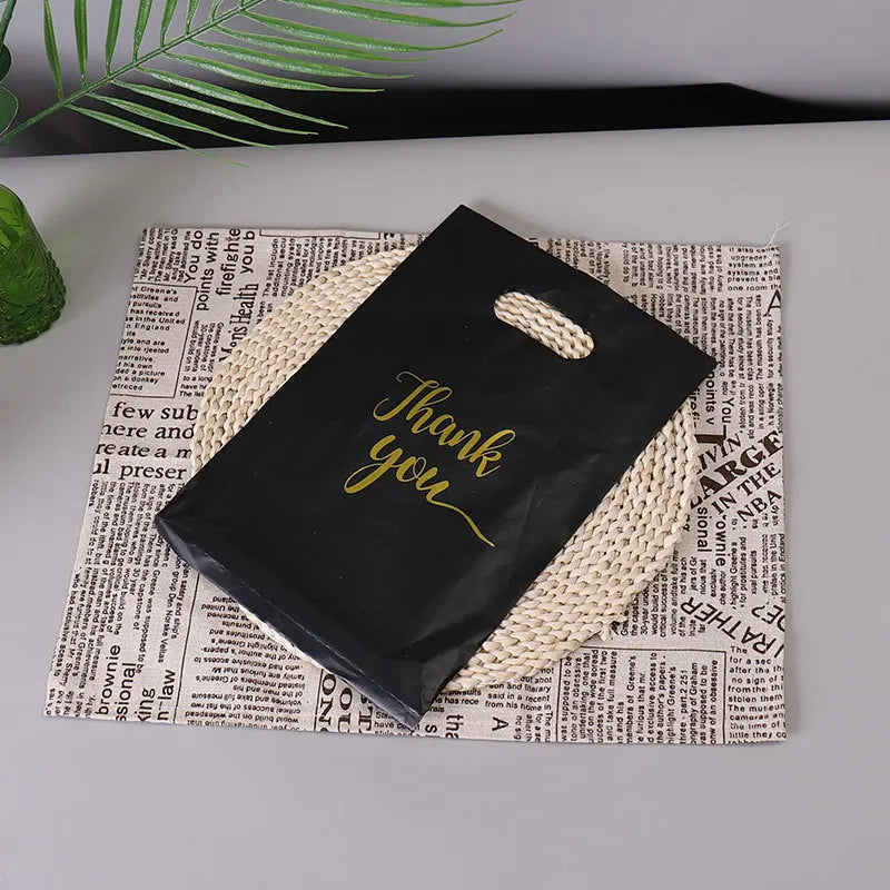 30/20/10pcs Gift Packaging Bags 6 Size Gratitude Handbags Thank you Plastic Shopping Tote Bags Wedding Birthday Bag Flat Pockets