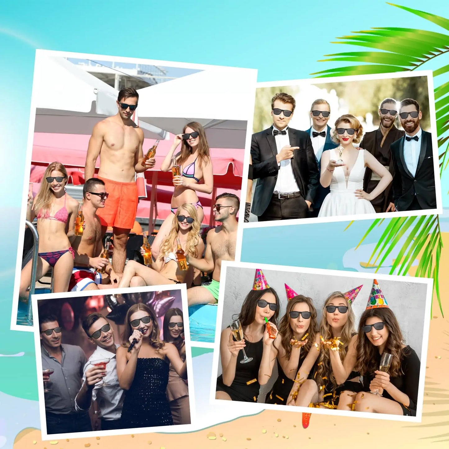 12-100 Pcs Wedding Personalized Sunglasses Bulk Custom Sunglasses with Paint Pens for Adult DIY Birthday Wedding Party Favors