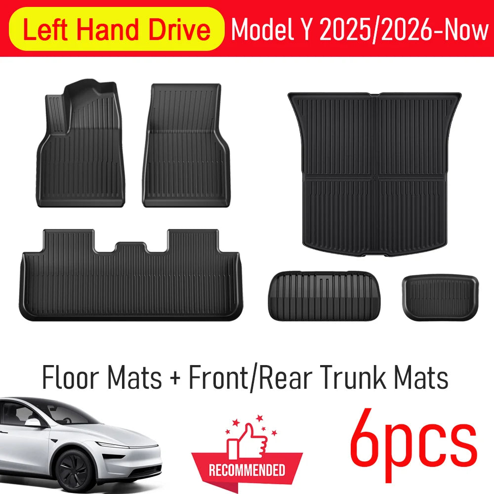 for Tesla Model Y Juniper 2026 2026 Car Floor Mats Cargo Liner Trunk Mats Backrest Kick Pads Protection Car Interior Accessories