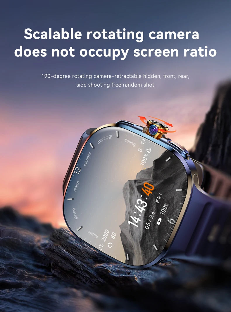 M99 Mini New Package 2.29inch Amoled Smartwatch 5G LTE Android 13.0 Smart Watch With Touch ID Fingerprint unlock GPS WIFI Sim