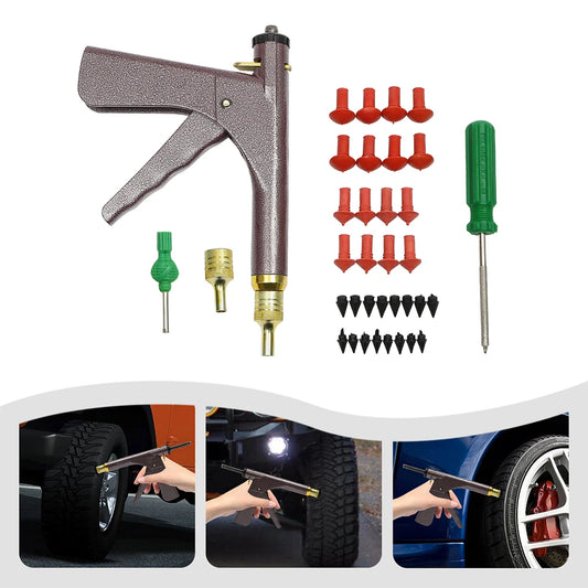Professional Tire Repair Kit Tubeless Puncture Plug Gun for Car Motorcycle Heavy Duty Mushroom Plugs Emergency Seal Tool