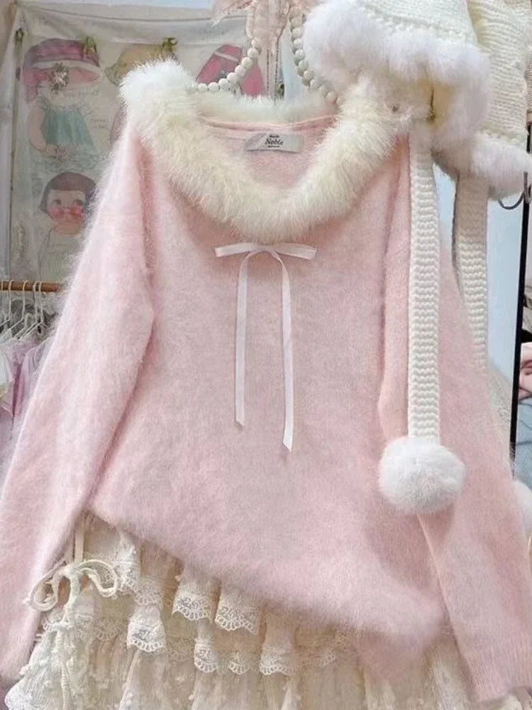 Women's Off-Shoulder Bow Knit Sweater