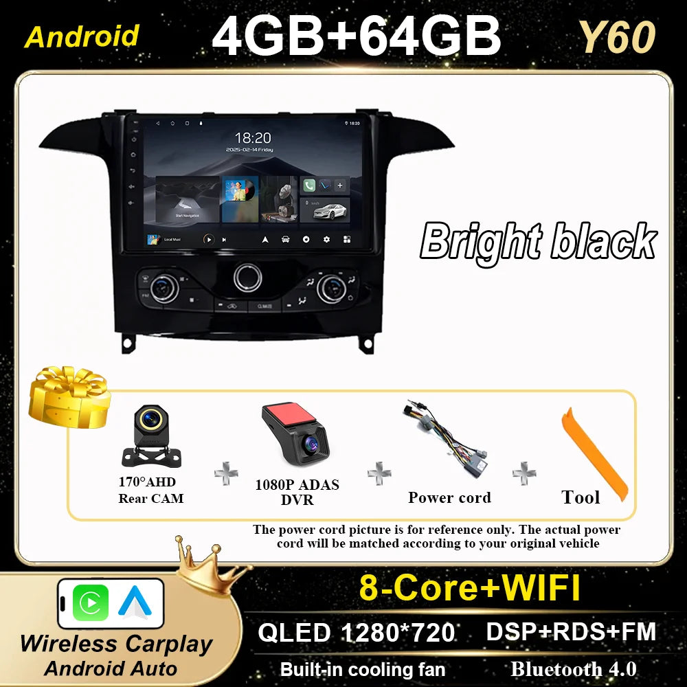 Android 16 For Ford S Max S-MAX 2006-2015 For Ford Galaxy 2014 Auto Multimidia Video Player Carplay Radio Stereo  Car Dvd WIFI