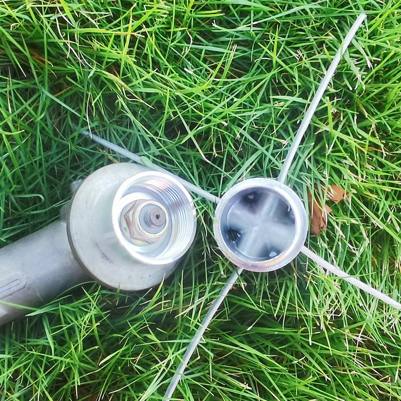 1Pc Aluminum Alloy Cylindrical Trimmer Head, Installation Hole 1Inch/2.54Cm, Side Fixed Lawn Rope Easy to Install, 3 Accessories and 4 Steel Wire Lawn Ropes, Strong and Durable, Not Afraid of Stones, Suitable for Gardening, G