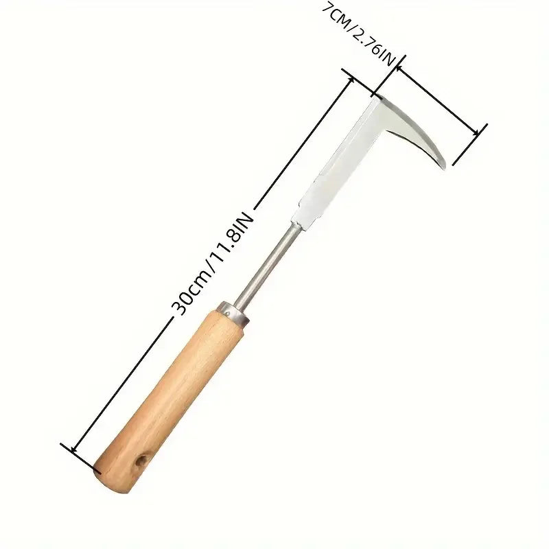 13.5" Stainless Steel Gap Weeding Tool — L-Shaped Hand Weeder