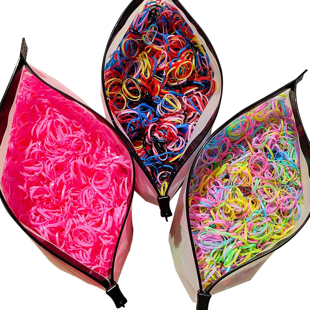 MMAlto Colorful Disposable Elastic Hair Ties for Girls – 500/1000/2026 Pcs Bulk Pack