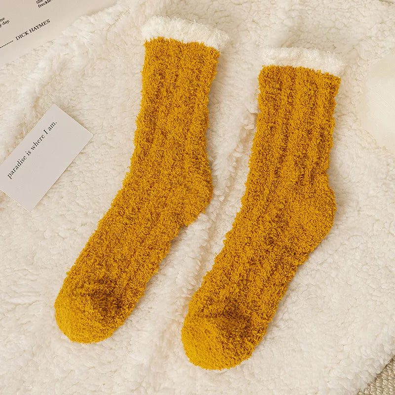 Women's Cat Paw Coral Velvet Socks