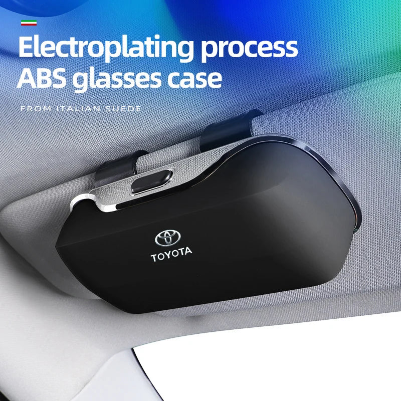 Car Glasses Box Visor Eyeglasses Case For Toyota GR Rav4 Yaris Camry Land Corolla CHR Hilux Cruiser Tacoma Sunglasses Holder