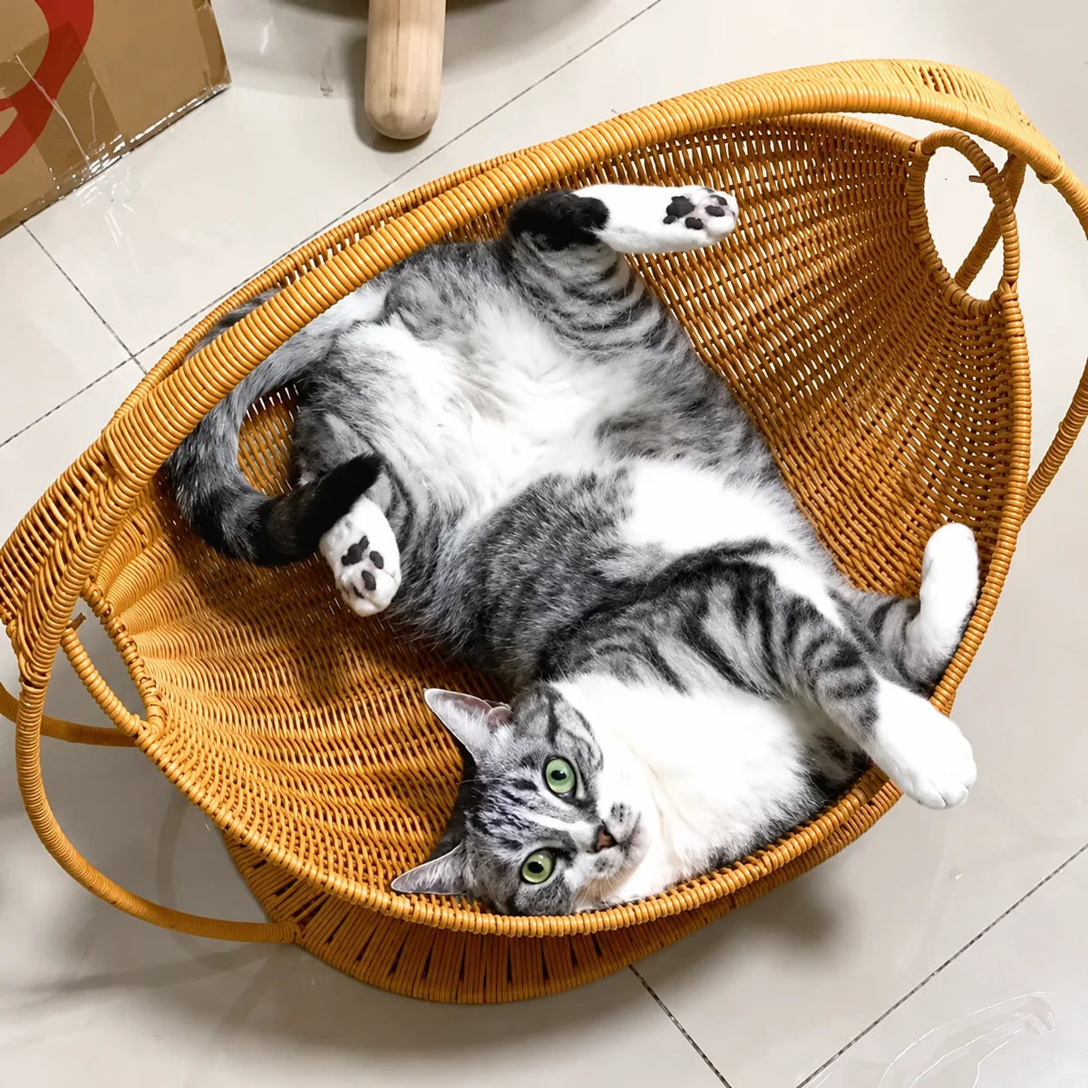 Faux-Woven Cat Cave Bed - Waterproof Basket House – photo 3