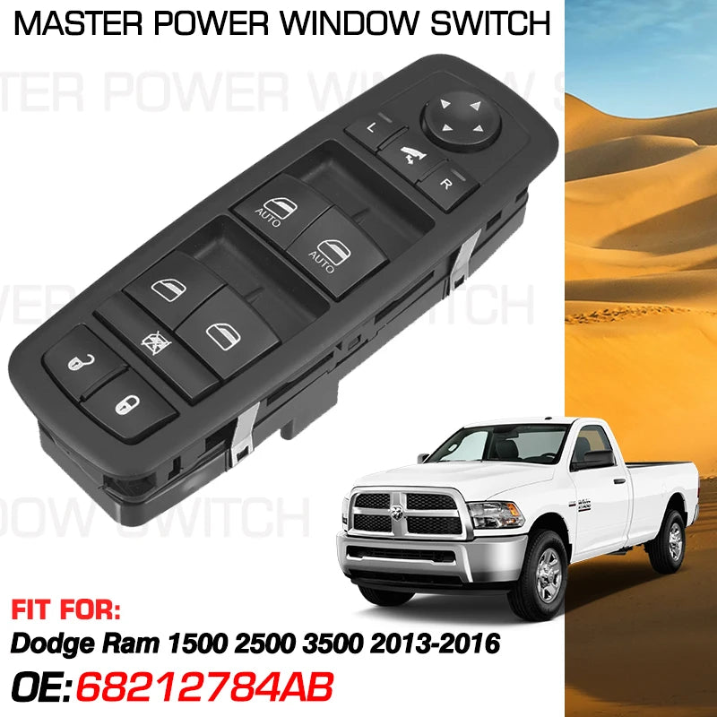 Front Driver Window Switch Panel for Dodge Ram 1500/2500/3500 (68212784AB)