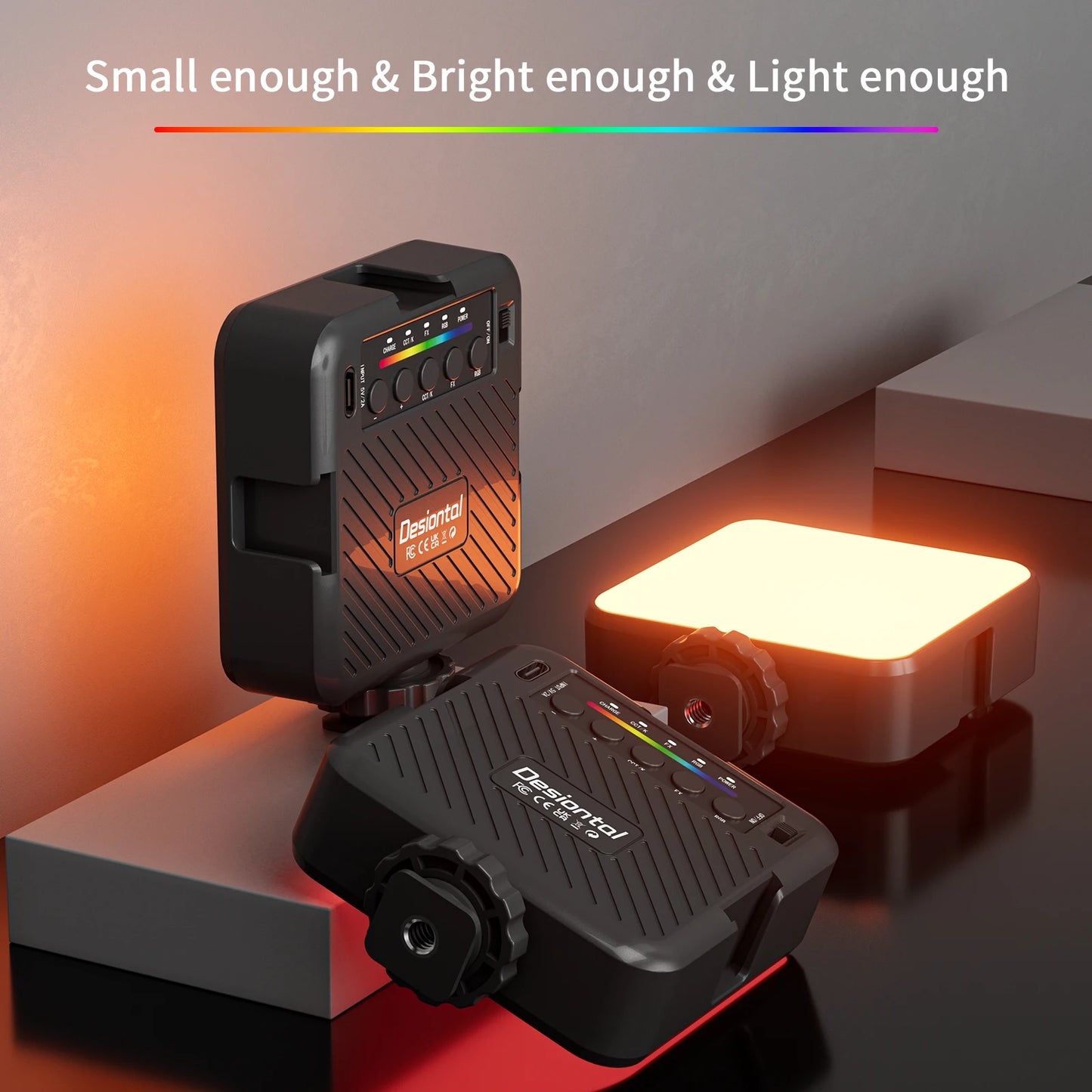 X1 RGB Video Lights Mini LED Camera Light 3000mAh Rechargable LED Panel Lamp Photo Video Lighting for Youtube Tik tok