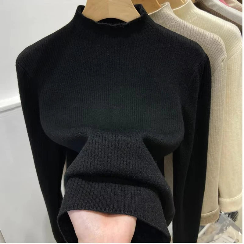 Women's velvet-lined thermal turtleneck sweater — view 4 of 20