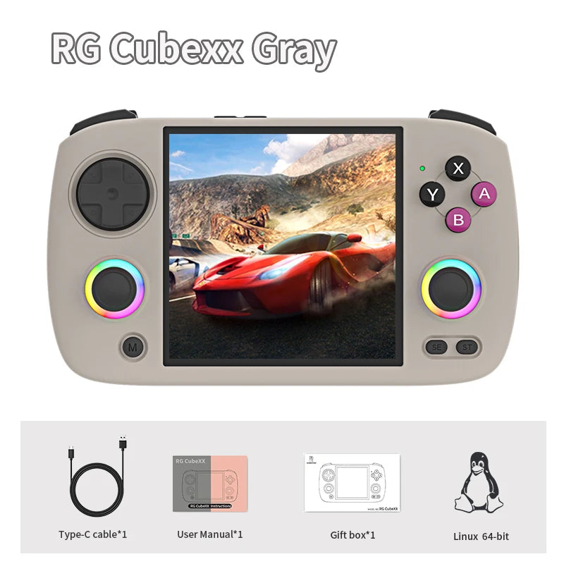 ANBERNIC RG CubeXX Retro Handheld Games Console Linux RGB Joystick Video Gaming Player Supports WIFI HD TV Connection RG Cube xx