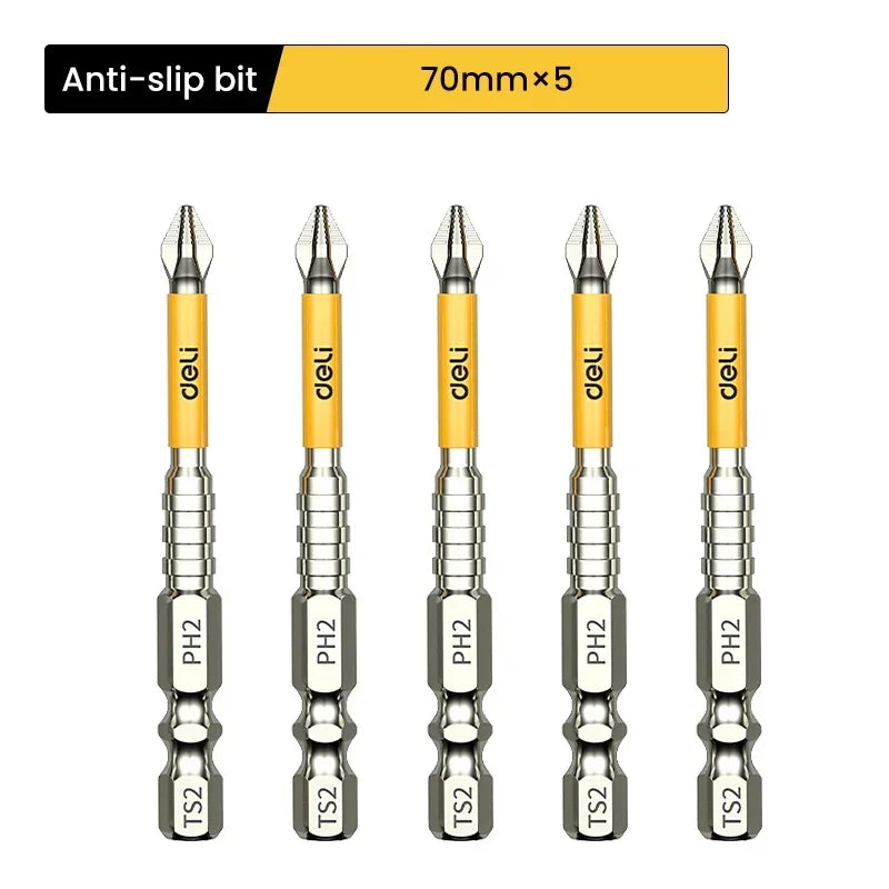 5PCS Upgraded High Hardness And Strong Magnetic Bit 25/50/65/70/90/150mm Non-slip Cross High Hardness Electric Hand Drill Screw