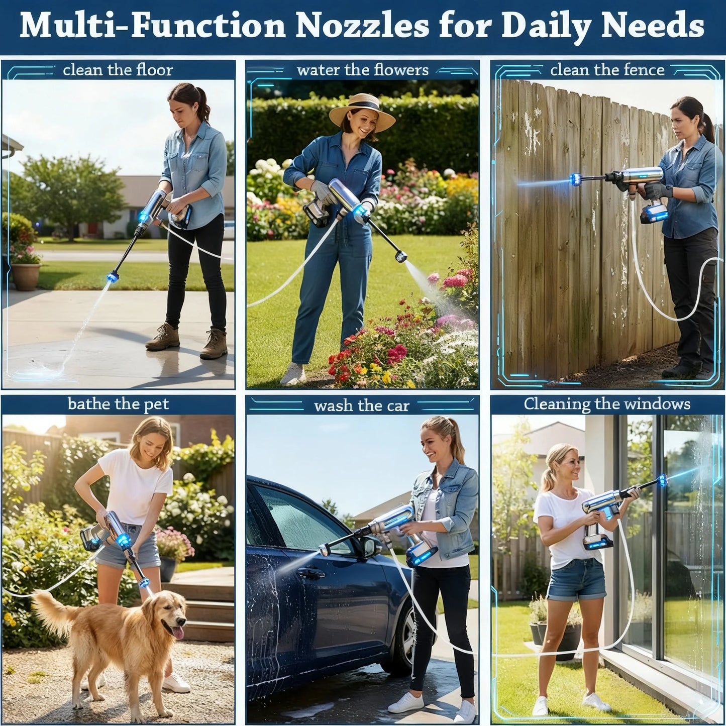 Cordless Portable Pressure Washer — High-Pressure Car & Garden Spray Gun Kit