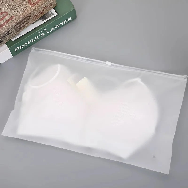StoBag Frosted Matte Plastic Clothing Packaging Zipper Bag Zippered Shipping Sealed Underwear Socks Storage Reusable Pouch