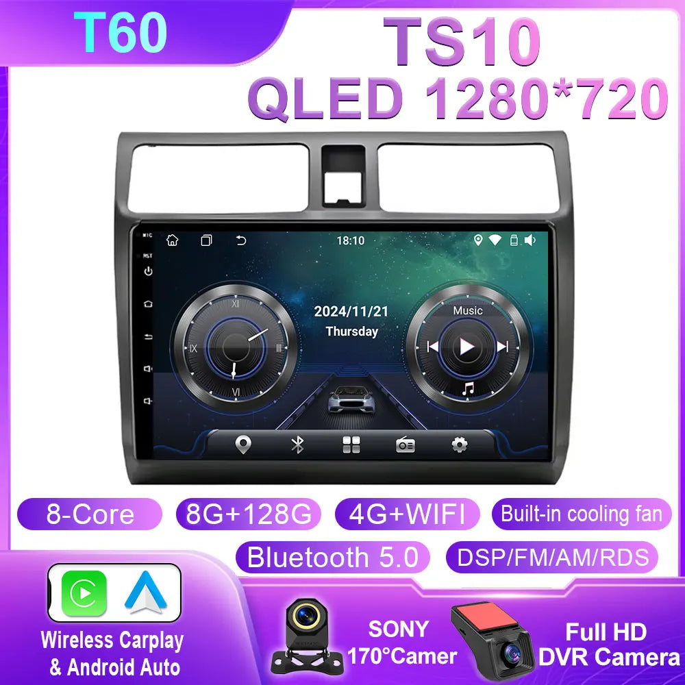 Android 16 Car Radio For Suzuki Swift 2003 - 2006 2007 2008 2009 2010 Multimedia Player Stereo Carplay AUTO Head Unit WIFI 4G BT