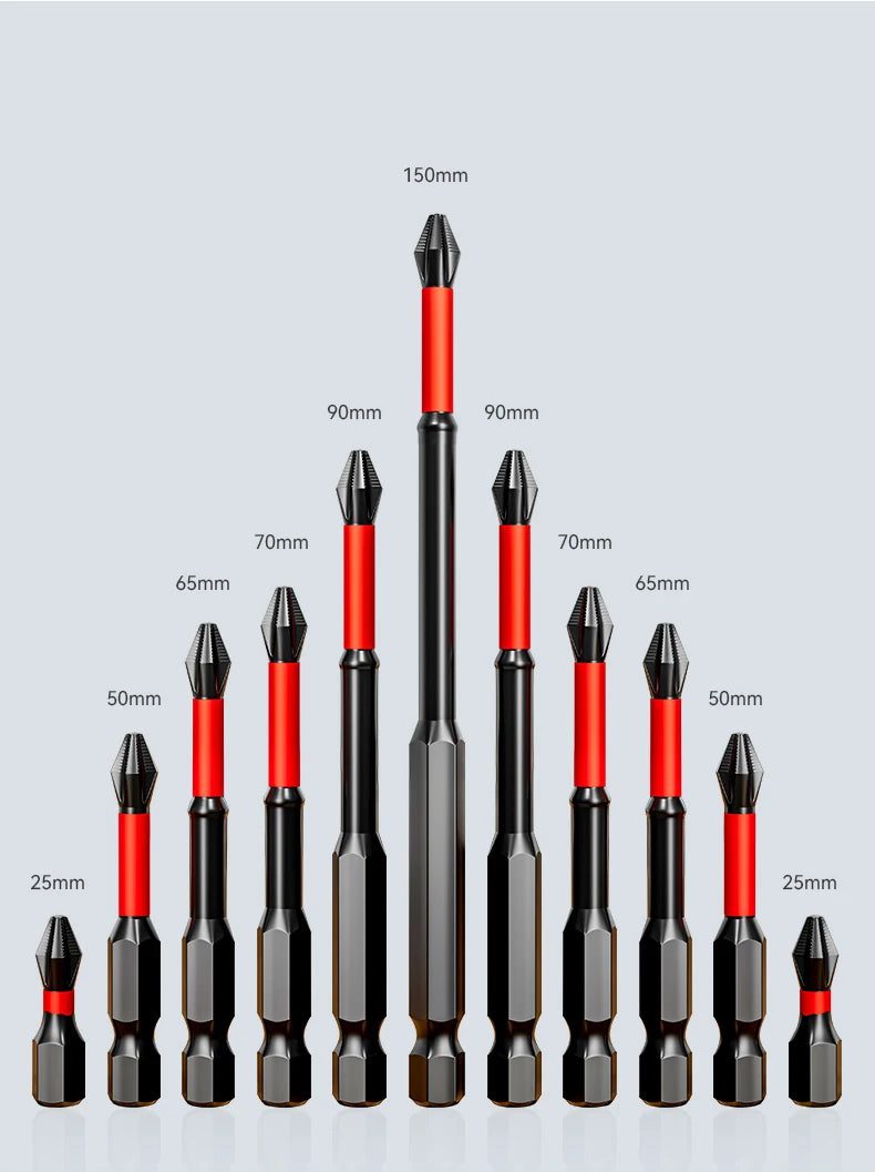 5/12Pcs Magnetic Screwdriver Bits Set Non-slip Shockproof Phillips Impact Hex Shank Alloy Steel for Power Tools