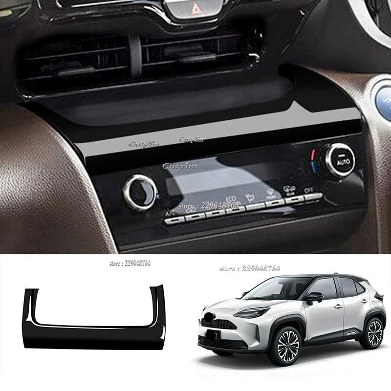 For Toyota Yaris Cross 2020 2021 2022 2023 ABS Black Car Accessories Window Switch Decoration Steering Wheel Frame Cover Trim