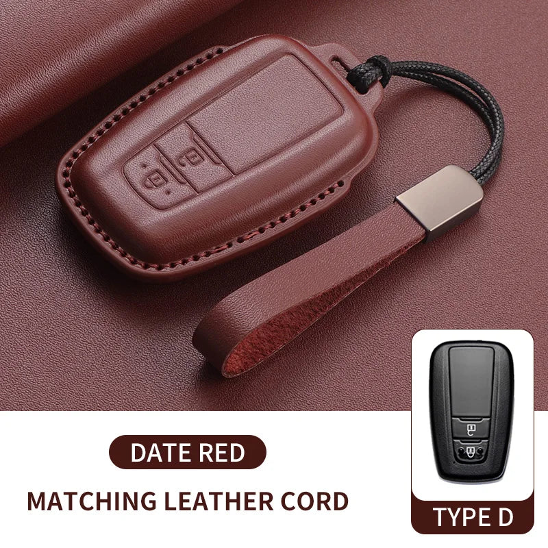 New Leather Car Remote Key Case Cover Shell For Toyota Prius Camry Corolla Avalon CHR RAV4 Land Cruiser Prado Keyless Key Fob
