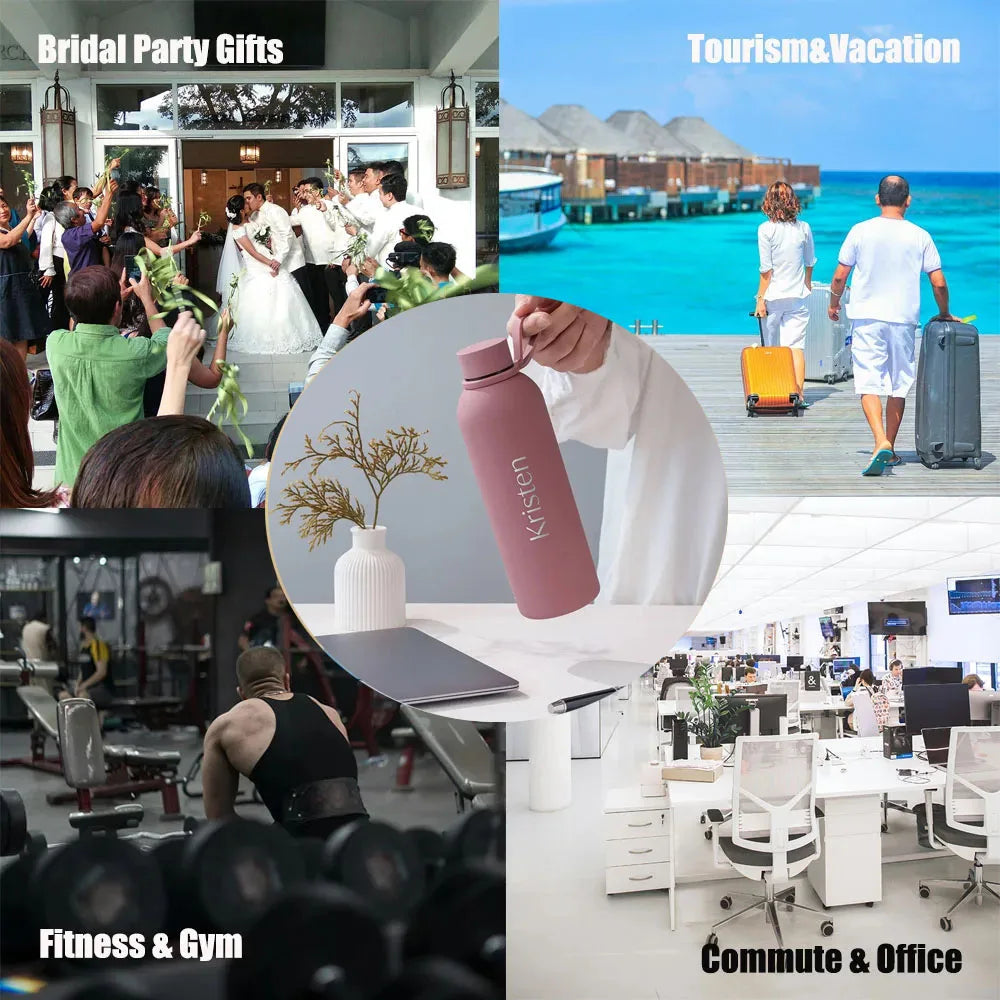 Custom Name Drinkware Tumbler Water Bottle Personalized Water Bottle Logo Vacuum Insulated Sports Stainless Steel