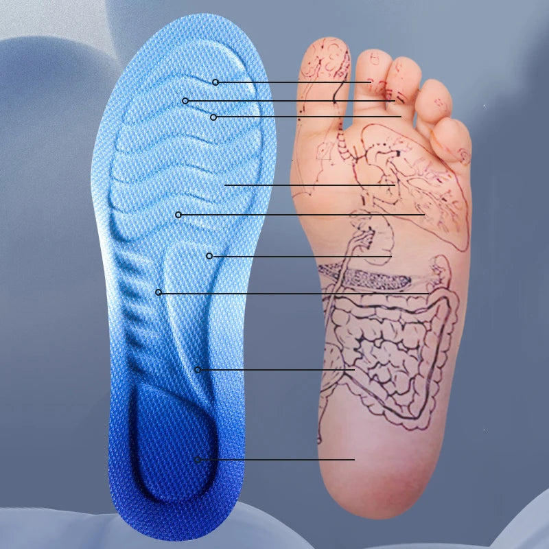 4D Cloud Sports Insoles – Shock Absorbing, Breathable PU Shoe Inserts