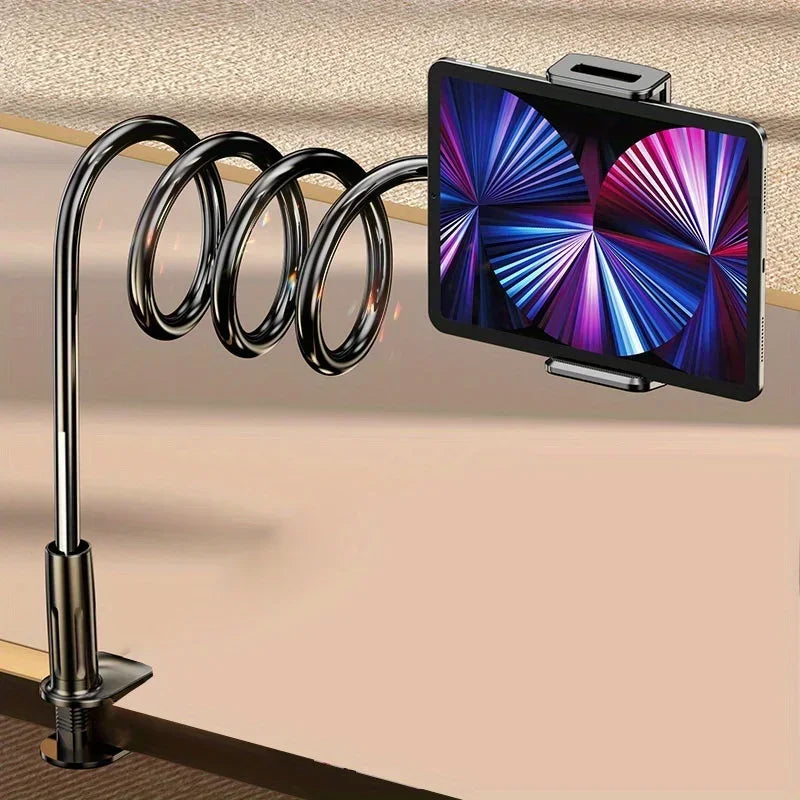 Flexible Lazy Phone & Tablet Stand – Adjustable Desk & Bedside Holder for iPhone, iPad & More | Black / White
