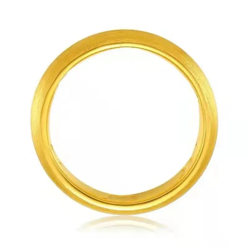 Luxury 24K 9999 Pure Gold real gold Six-Character True Words Ring Closed Mouth Ring Men's and Women's Ring
