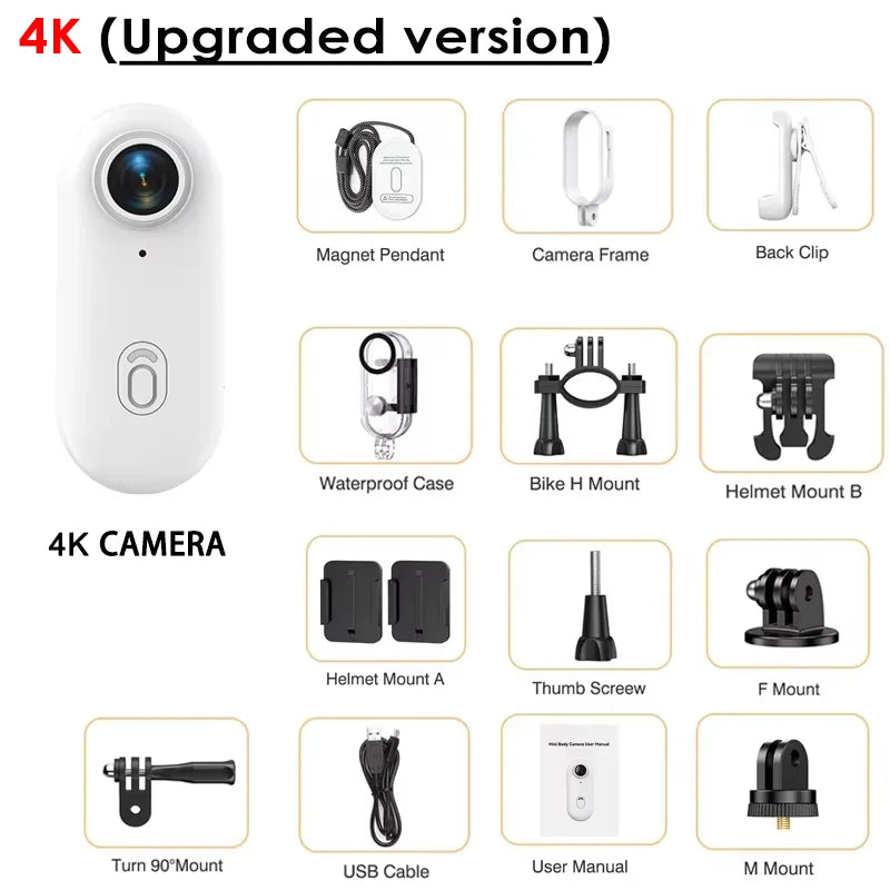 4K Action Camera — Waterproof WiFi Helmet & Motorcycle Body Cam
