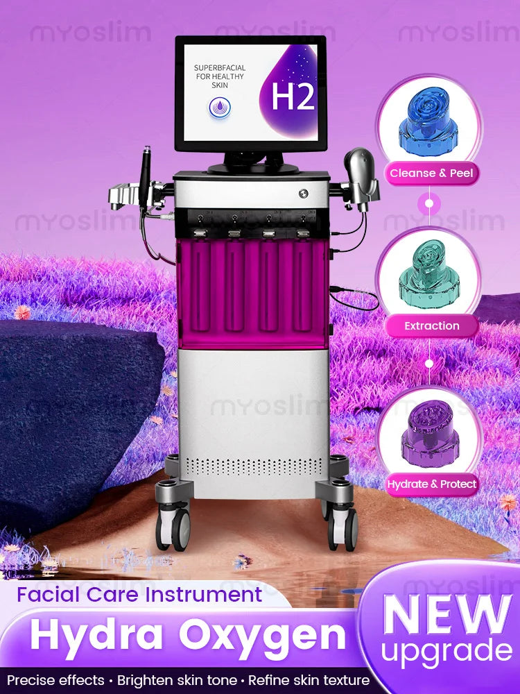 4 In 1 Hydra Oxygen Facial Machine Hydro Dermabrasion Deep Pore Cleansing Blackhead Removal Hydrating Photon Skin Rejuvenation S