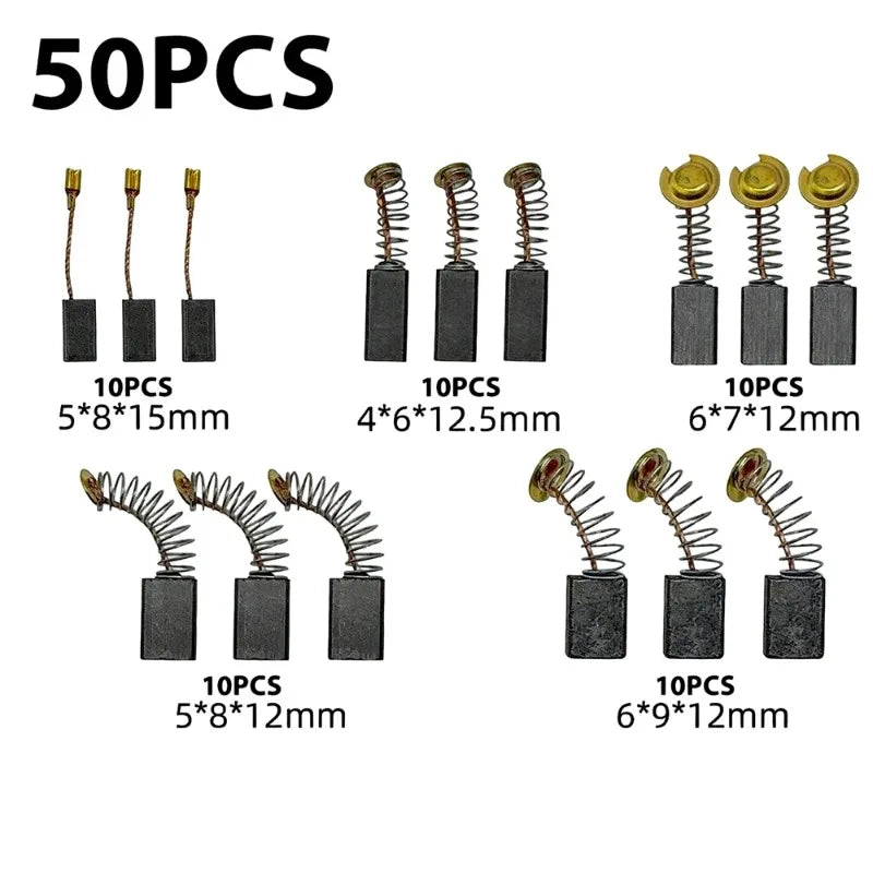 Carbon Brush Repair Kit Power Tool Electric Motor Replacement Parts Chainsaw Hand Drill Angle Grinder Graphite Brush Spring Part