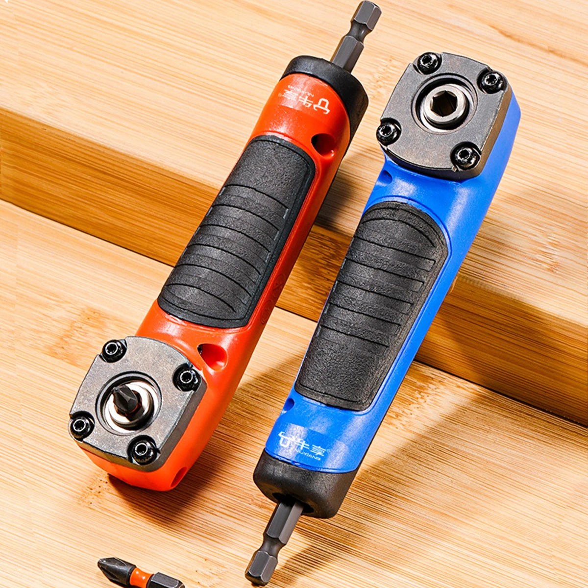 New 1PC Multifunctional Electric Corner Screwdriver,High Torque 90 ° Right Angle Screwdriver,Manual Tool,Blue and Orange