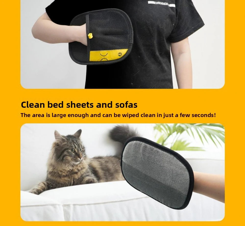 Pet Hair Removal Kit – Sticky Roller, Static Brush & Grooming Gloves for Cat & Dog Fur on Furniture, Car & Clothing