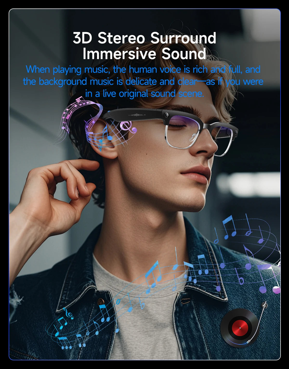 GUHUAVMI W630 AI Smart Glasses – 800MP Dual Camera, 4K Video, BT 5.3, AI ChatGPT, Voice Translation & Blue Light Blocking