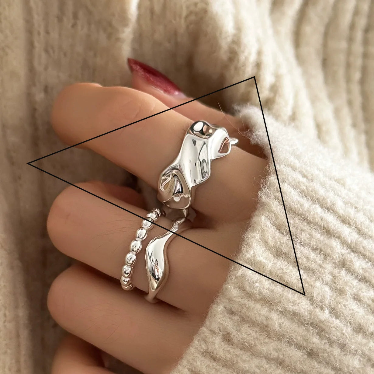 VENTFILLE 925 Sterling Silver Flower Lace Ring Korean Fashion Opening Inlaid CZ Adjustable Rings Valentine's Day Gift