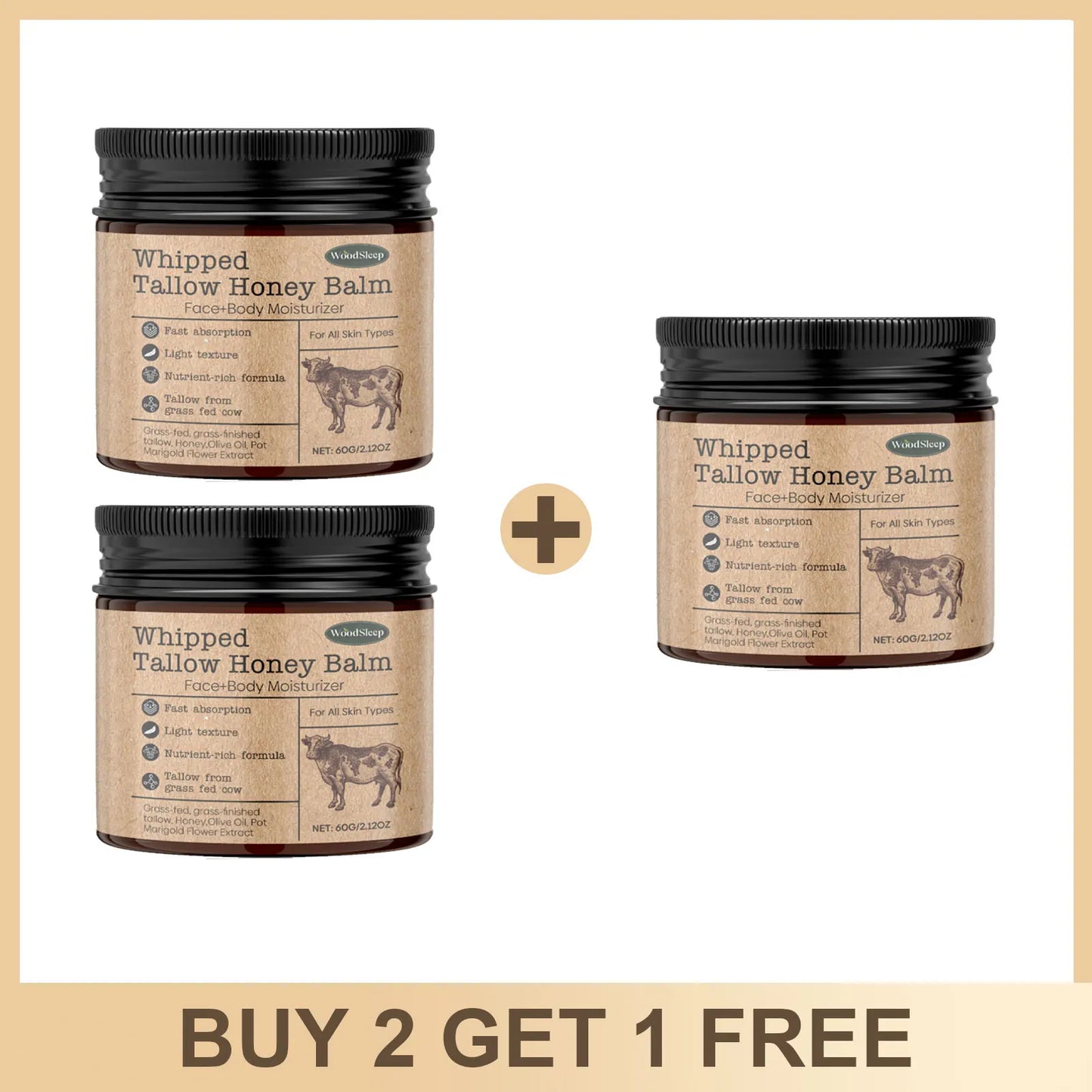 Whipped Beef Tallow Face & Body Cream - Nourishing Firming Moisturizer