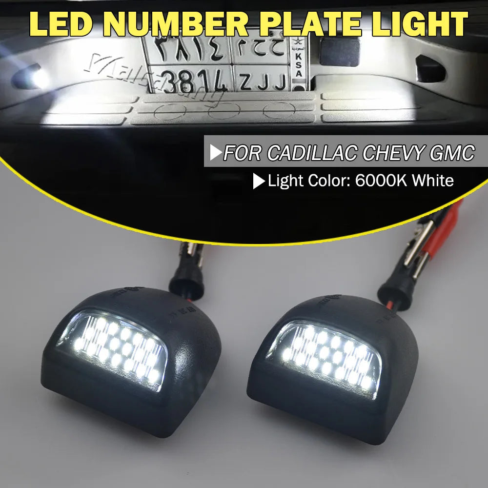 LED License Number Plate Lights For Cadillac Escalade 2002-2006 Chevy Tahoe 2000-2006 Car License Plate Lamp For GMC Sierra