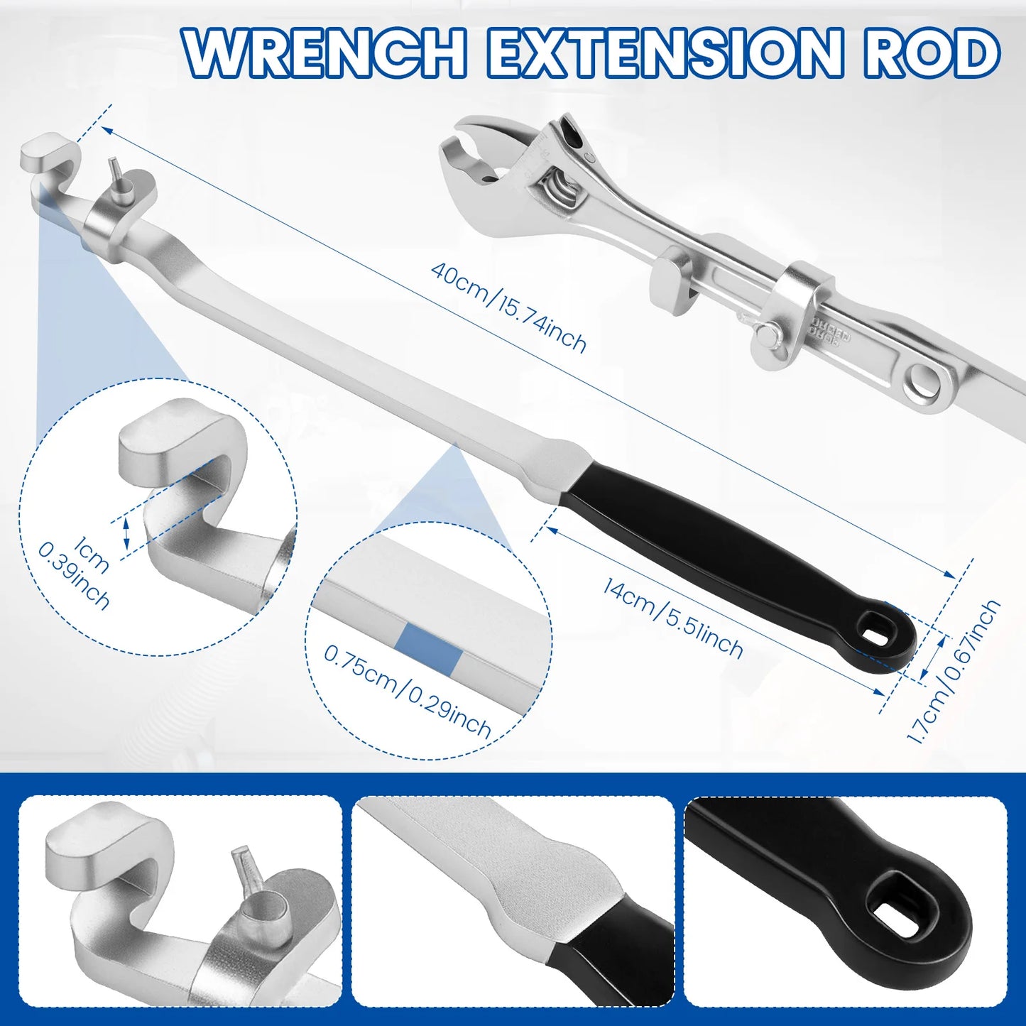 1Pc Wrench Extender Tool Chrome Vanadium Steel Wrench Extension Universal Spanner Torque Amplifier Device for Tighten Nuts Bolts