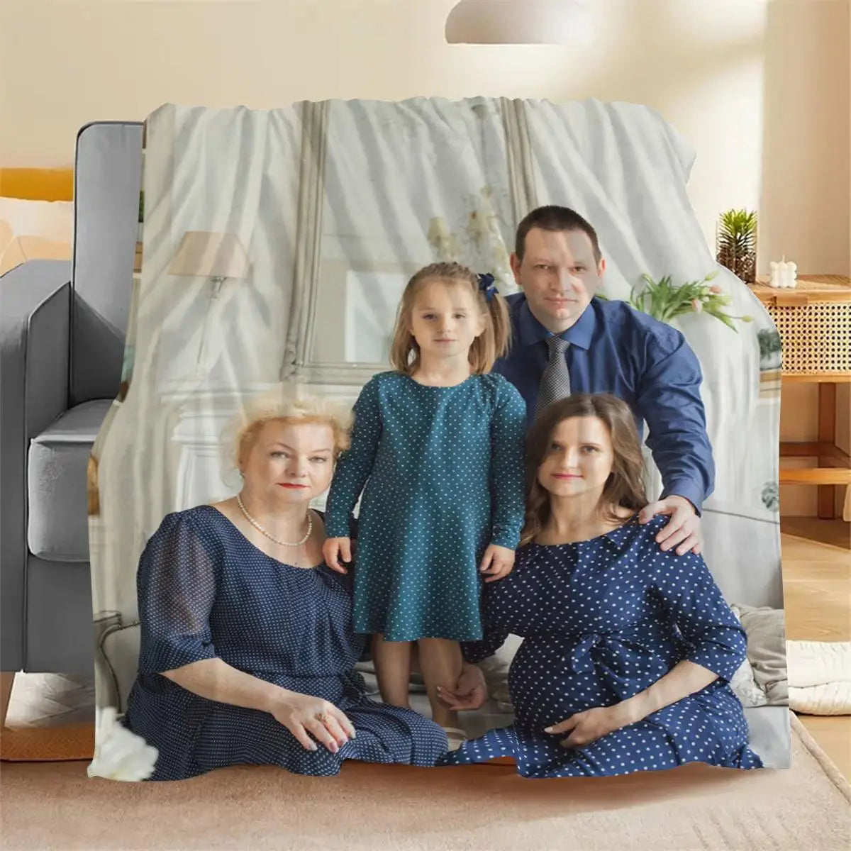 Custom Photo Flannel Blanket, Personalized Picture Blanket