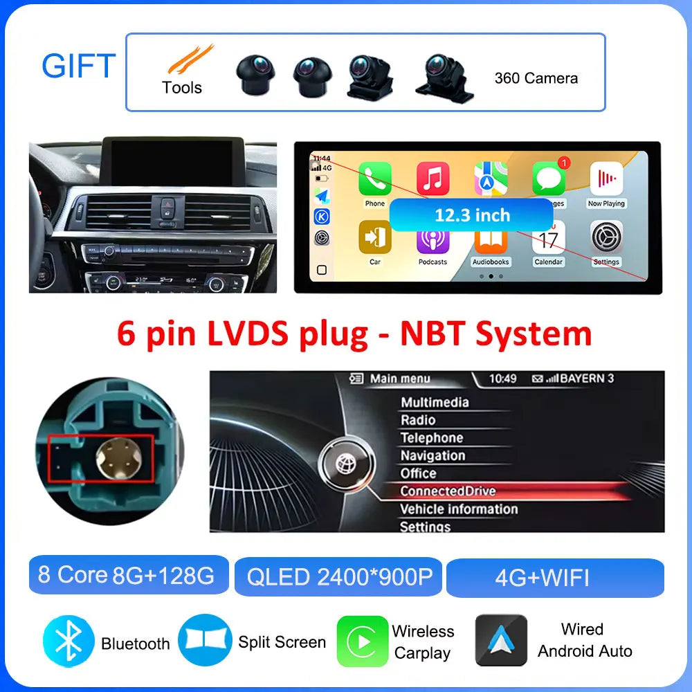 Android CarPlay Stereo for BMW 3/4 Series F30 F31 F32 F33 F34 F36 (2013–2019) — Android Auto, GPS, DSP, 4G