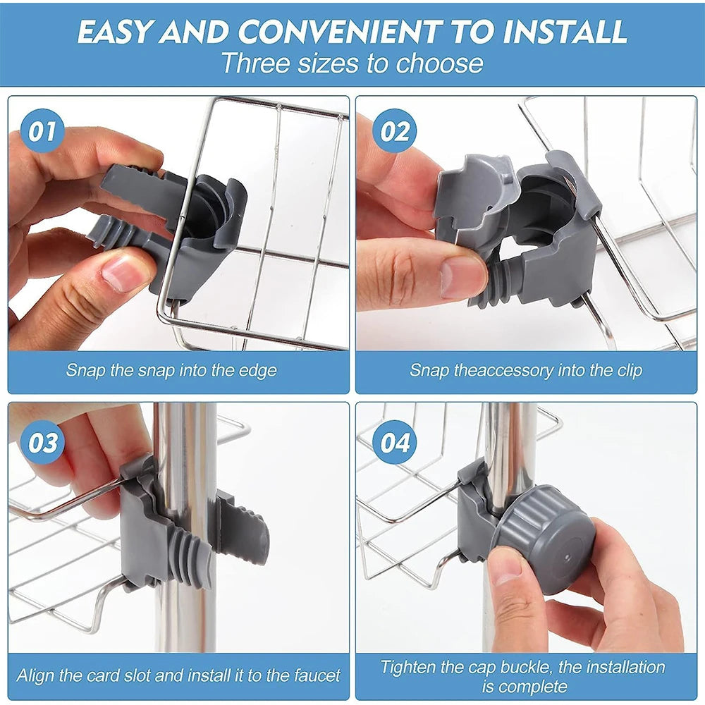Kitchen Sink Faucet Rack - Sponge, Soap and Towel Holder with Drain - photo 6
