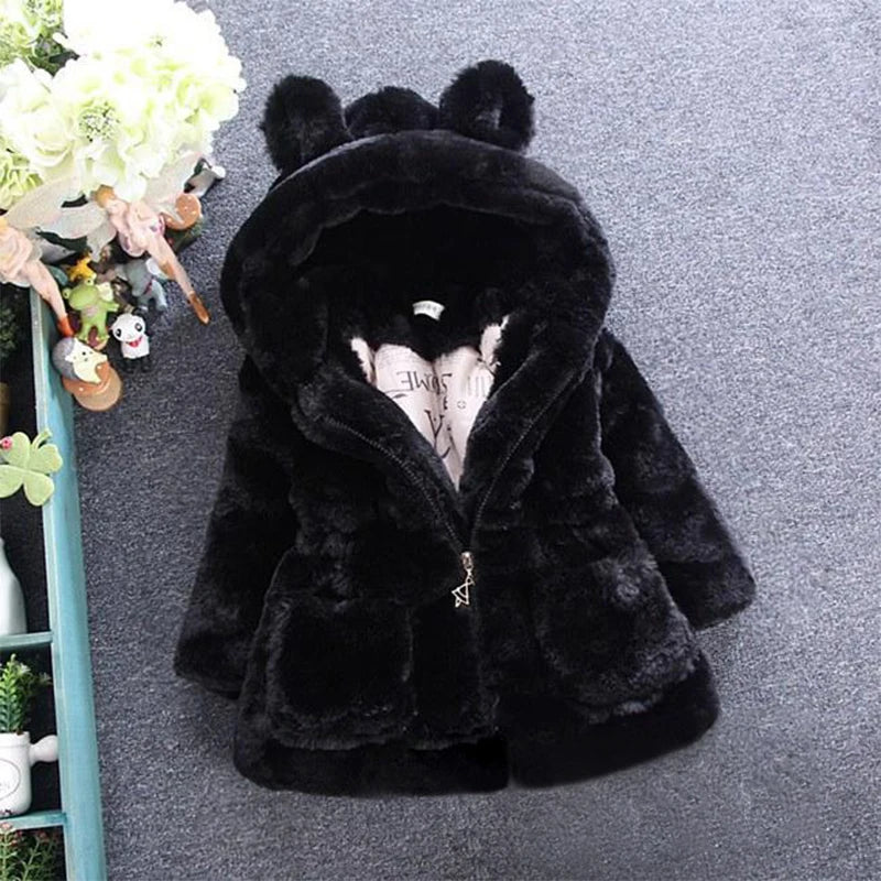 Girls Faux Fur Hooded Parka - Thick Warm Winter Coat for Toddlers - photo 6
