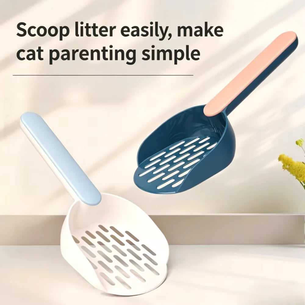 Long-Handle Plastic Cat Litter Scoop - Fast-Sifting Shovel